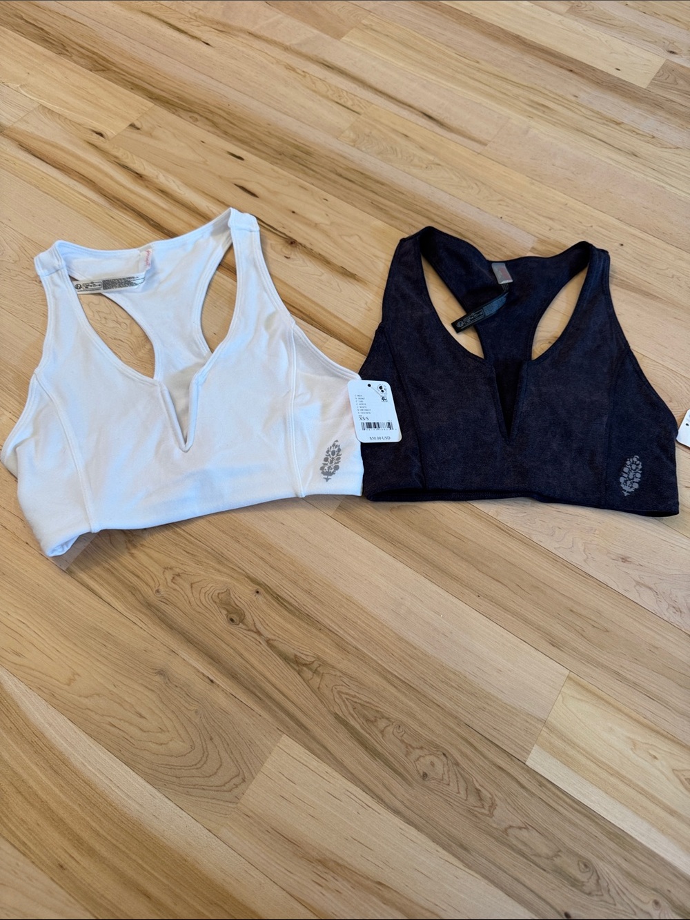 Free People Movement Go to Smooth V Neck Sports Bra-Set of 2-New-XS/S